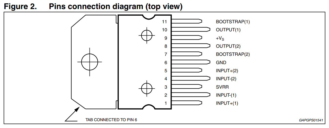 tda-2005 pinout